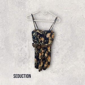 4/$20🌿Seduction floral tank dress with belt